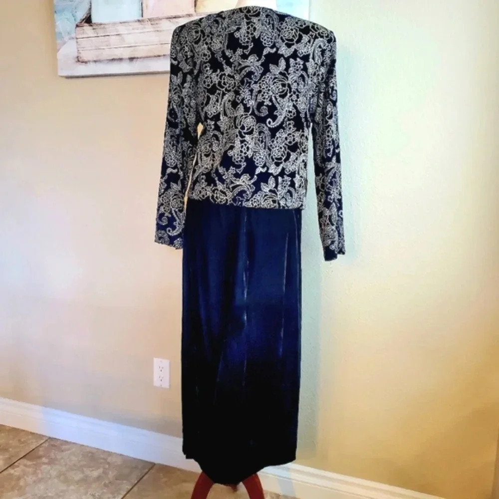 RICHARD KRISTALL | Velvet Metallic Glitter Blazer sz L - Picture 5 of 11